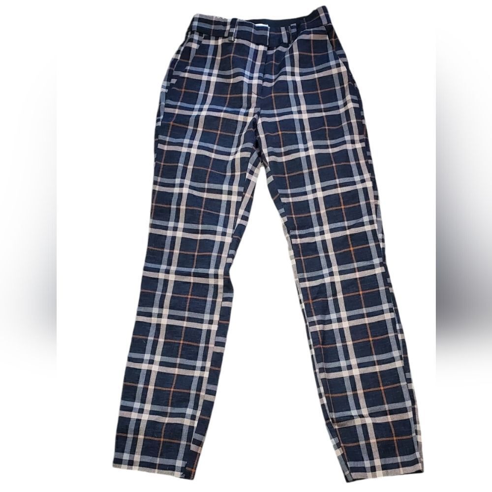 H&M Black & Brown Plaid Ankle Pants